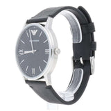 Emporio Armani Kappa Analog Quartz Black Dial Black Leather Strap Watch For Men - AR11013 Authentic Buy Shop Now