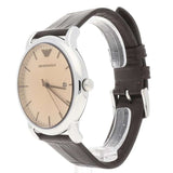 Emporio Armani Luigi Analog Bronze Dial Brown Leather Strap Watch For Men - AR11096 Authentic Buy Shop Now