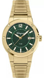 Salvatore Ferragamo F-80 Green Dial Gold Steel Strap Watch for Men - SFHY02921 Authentic Buy Shop Now