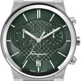 Salvatore Ferragamo Sapphire Chrono Green Dial Silver Steel Strap Watch for Men - SFME00421 Authentic Buy Shop Now
