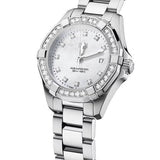 Tag Heuer Aquaracer Diamonds Mother of Pearl White Dial Silver Steel Strap Watch for Women - WBD1415.BA0741 Authentic Buy Shop Now