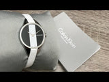 Calvin Klein Rebel White Black Dial White Leather Strap Watch for Women - K8P231L1 Authentic Buy Shop Now