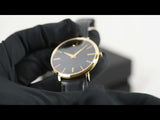 Movado Ultra Slim Black Dial Black Leather Strap Watch For Men - 0607087 Authentic Buy Shop Now