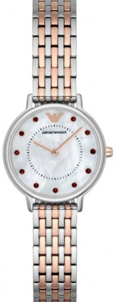 Emporio Armani Dress Analog Mother of Pearl Dial Two Tone Steel Strap Watch For Women - AR2515 Authentic Buy Shop Now