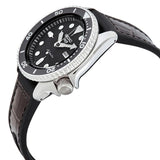 Seiko 5 Sports SKX Automatic Black Dial Black Leather Strap Watch for Men - SRPD55K2 Authentic Buy Shop Now