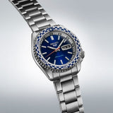 Seiko 5 Sports Petrol Blue Checker Flag Special Edition Blue Dial Silver Steel Strap Watch For Men - SRPK65K1 Authentic Buy Shop Now