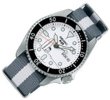 Seiko 5 Sports x Peanuts Surfboard Snoopy Limited Edition White Dial Two Tone NATO Strap Watch For Men - SRPK25K1 Authentic Buy Shop Now