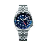 Seiko 5 Sports GMT SKX Automatic Blueberry Dial Silver Steel Strap Watch For Men - SSK003K1 Authentic Buy Shop Now