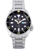 Seiko 5 Sports Automatic Black Dial Silver Steel Strap Watch For Men - SRPD57K1 Authentic Buy Shop Now