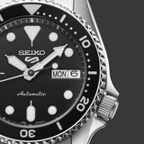 Seiko 5 Sports SKX Automatic Black Dial Silver Steel Strap Watch For Men - SRPK29K1 Authentic Buy Shop Now