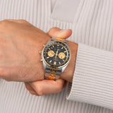 Seiko Sport Chronograph Black Dial Two Tone Steel Strap Watch for Men - SSB430P1 Authentic Buy Shop Now
