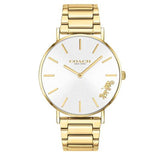 Coach Perry White Dial Gold Steel Strap Watch for Women - 14503345 Authentic Buy Shop Now