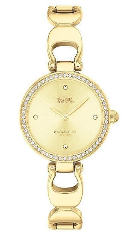 Coach Park Diamonds Gold Dial Gold Steel Strap Watch for Women - 14503171 Authentic Buy Shop Now