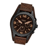 Fossil Nate Chronograph Brown Dial Brown Leather Strap Watch for Men - JR1511 Authentic Buy Shop Now