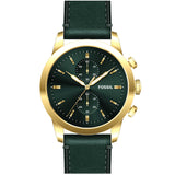 Fossil Townsman Chronograph Green Dial Green Leather Strap Watch for Men - FS5599 Authentic Buy Shop Now