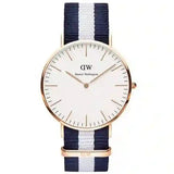 Daniel Wellington Classic Glasgow White Dial Two Tone NATO Strap Watch For Women - DW00100031 Authentic Buy Shop Now