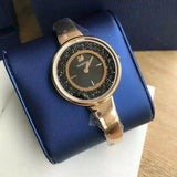 Swarovski Crystalline Pure Black Dial Rose Gold Steel Strap Watch for Women - 5295334 Authentic Buy Shop Now
