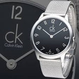 Calvin Klein Minimal Black Dial Silver Mesh Bracelet Watch for Men - K3M51151 Authentic Buy Shop Now