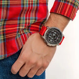 Tommy Hilfiger Luca Chronograph Grey Dial Red Silicone Strap Watch For Men - 1710490 Authentic Buy Shop Now