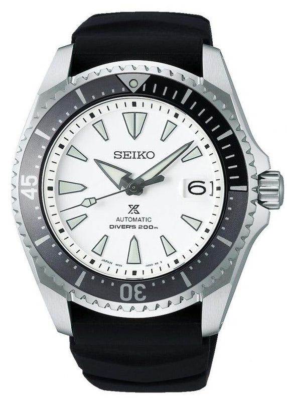 Seiko Shogun Prospex Titanium Divers Automatic White Dial Black Rubber Strap Watch For Men - SPB191J1 Authentic Buy Shop Now