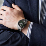 Seiko Presage Sharp Edged Series GMT Green Dial Silver Steel Strap Watch For Men - SPB219J1 Authentic Buy Shop Now