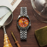 Seiko 5 Sports GMT Automatic Orange Dial Silver Steel Strap Watch For Men - SSK005K1 Authentic Buy Shop Now