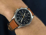 Fossil Forrester Chronograph Blue Dial Brown Leather Strap Watch for Men - S5607 Authentic Buy Shop Now