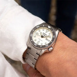 Seiko 5 Sports SKX Automatic Cream Dial Silver Steel Strap Watch For Men - SRPK31K1 Authentic Buy Shop Now
