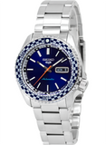 Seiko 5 Sports Petrol Blue Checker Flag Special Edition Blue Dial Silver Steel Strap Watch For Men - SRPK65K1 Authentic Buy Shop Now