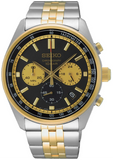 Seiko Sport Chronograph Black Dial Two Tone Steel Strap Watch for Men - SSB430P1 Authentic Buy Shop Now