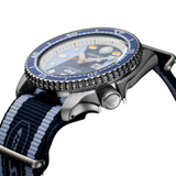 Seiko 5 Sports Honda Super Cub Limited Edition Blue Dial Two Tone NATO Strap Watch For Men - SRPK37K1 Authentic Buy Shop Now