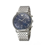 Emporio Armani Aviator Chronograph Blue Dial Silver Steel Strap Watch For Men - AR11238 Authentic Buy Shop Now