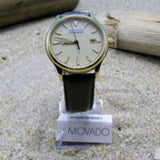 Movado Heritage Calendoplan Beige Dial Brown Leather Strap Watch for Men - 3650003 Authentic Buy Shop Now