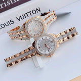 Bulova Crystal Collection Silver Dial Rose Gold Steel Strap Watch for Women - 98L229 Authentic Buy Shop Now