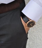 Calvin Klein Surround Black Dial Black Leather Strap Watch for Men - K3W216C1 Authentic Buy Shop Now