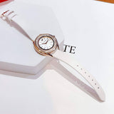 Swarovski Crystalline Aura Silver Dial White Leather Strap Watch for Women - 5519453 Authentic Buy Shop Now