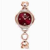 Swarovski Crystal Flower Red Dial Rose Gold Steel Strap Watch for Women - 5552783 Authentic Buy Shop Now