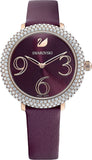 Swarovski Crystal Frost Red Dial Red Leather Strap Watch for Women - 5484064 Authentic Buy Shop Now