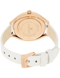 Swarovski Crystalline Aura Silver Dial White Leather Strap Watch for Women - 5519453 Authentic Buy Shop Now