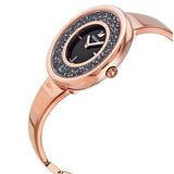Swarovski Crystalline Pure Black Dial Rose Gold Steel Strap Watch for Women - 5295334 Authentic Buy Shop Now