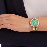 Swarovski Daytime Crystals Turquoise Dial Gold Steel Strap Watch for Women - 5182212 Authentic Buy Shop Now