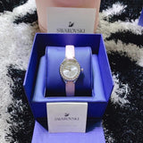 Swarovski Lovely Crystals Silver Dial Pink Leather Strap Watch for Women - 5261493 Authentic Buy Shop Now