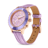 Swarovski Octea Lux Chrono Purple Dial Purple Leather Strap Watch for Women - 5632263 Authentic Buy Shop Now