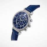 Swarovski Passage Chrono Crystal Blue Dial Blue Leather Strap Watch for Women - 5580342 Authentic Buy Shop Now
