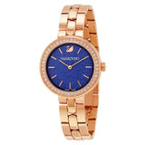 Swarovski Daytime Glittering Blue Dial Rose Gold Steel Strap Watch for Women - 5182277 Authentic Buy Shop Now