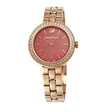 Swarovski Daytime Quartz Coral Dial Rose Gold Steel Strap Watch for Women - 5182250 Authentic Buy Shop Now