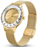 Swarovski Octea Nova Analog Gold Dial Gold Mesh Strap Watch for Women - 5649993 Authentic Buy Shop Now