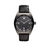 Emporio Armani Franco Black Dial Black Leather Strap Watch For Men - AR0368 Authentic Buy Shop Now