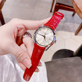 Tissot Couturier Lady Silver Dial Red Leather Strap Watch for Women - T035.210.16.031.01 Authentic Buy Shop Now