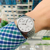 Tissot Le Locle Powermatic 80 Silver Dal Silver Steel Strap Watch For Men - T006.407.11.033.00 Authentic Buy Shop Now